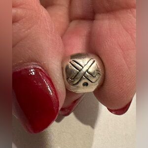 Pandora Hockey Sticks W Puck Sterling Silver Charm